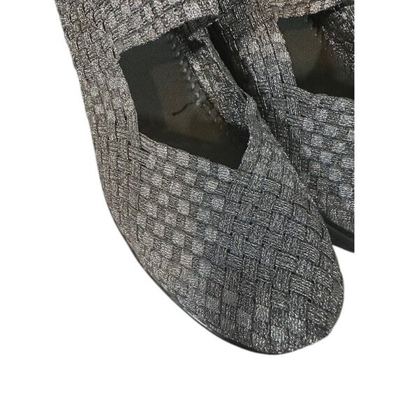 St. Johns Bay Metallic Gray Silver Woven Top Strap Shoes Women Sz 10 - Picture 3 of 10
